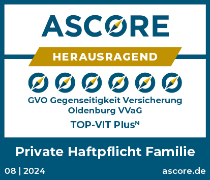 GVO Versicherung -  Siegel ASCORE Private Haftpflicht Familie